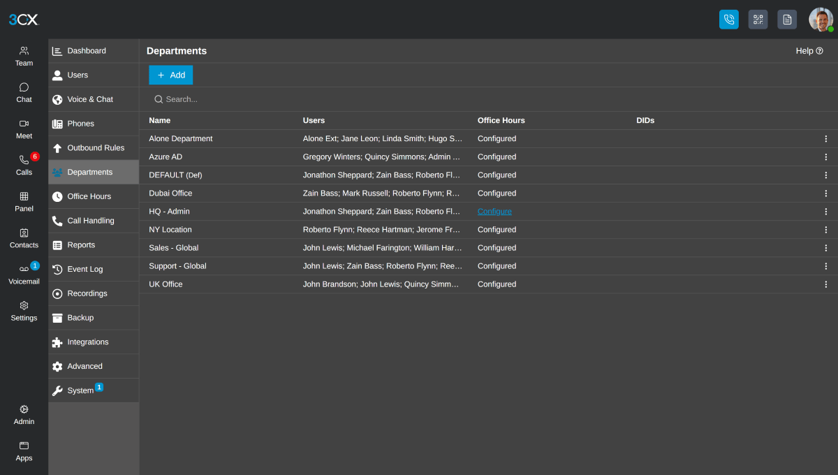 3CX hosted-pbx - groups