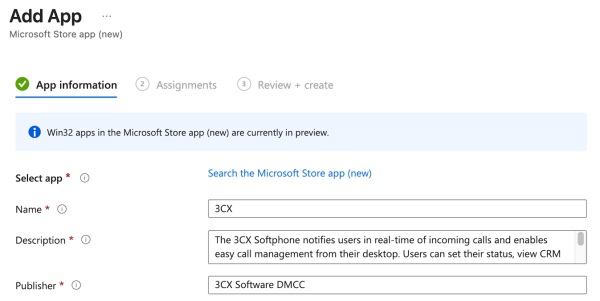 3CX Softphone Microsoft Intune 3CX Softphone Microsoft Intune
