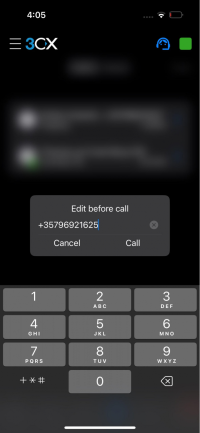 Nummer aanpassen via 3CX iOS app Nummer aanpassen via 3CX iOS app