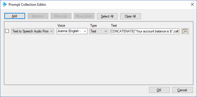 De 3CX Call Flow Designer heeft een tekst-naar-spraakfunctie