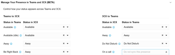 Update 5 Alpha 3CX - Manage Teams Presence