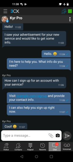 De Android-bèta biedt ondersteuning voor sms, live chat en Facebook-berichten