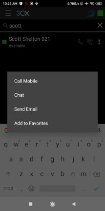 android stuur email naar favorieten
