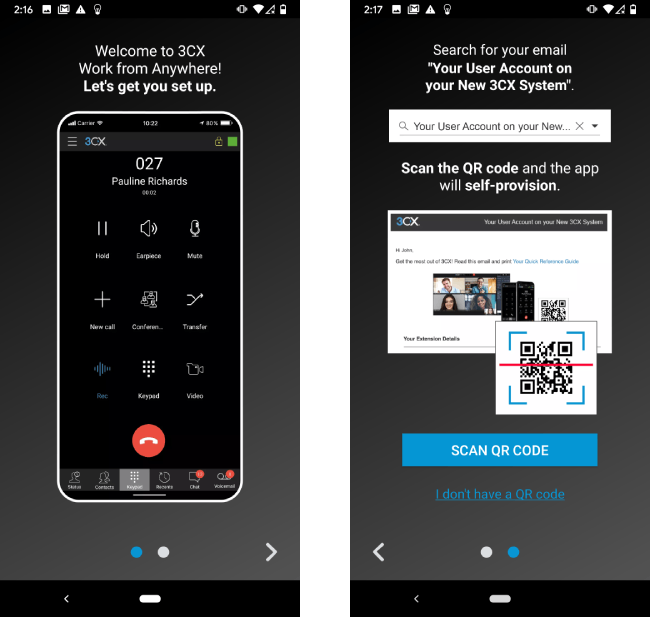 Met de gestroomlijnde configuratiewizard in de update voor de Android-app provisioneert u extensies in enkele stappen.