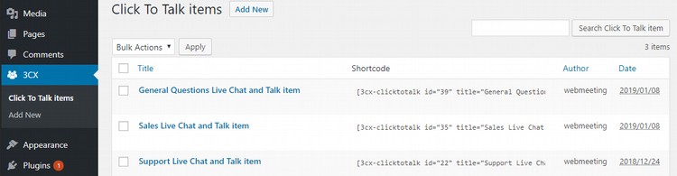 Download de plug-in 3CX Live Chat and Talk voor WordPress