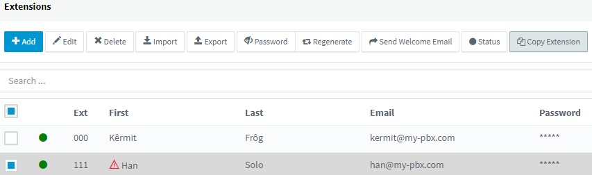 Nieuwe optie voor kopiëren van extensies toegevoegd aan de 3CX v16 Release Candidate