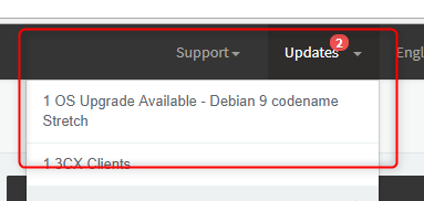 Eenvoudig upgraden van Debian 8 naar 9 via de 3CX-beheerconsole.