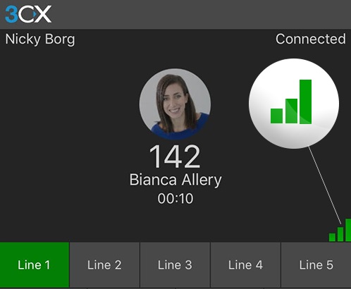 Nieuwe gesprekskwaliteitsindicator voor de 3CX Android en iOS VoIP-clients