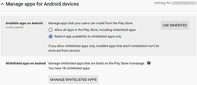Beperk appbeschikbaarheid tot apps op de whitelist via G Suite