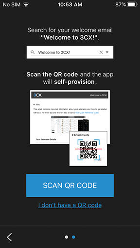 Scan de QR-code om de opstartwizard te openen en de iOS-app te installeren