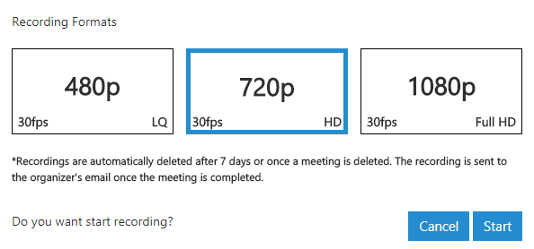 Maak opnames van verschillende kwaliteit met de webconferencing-oplossing van 3CX