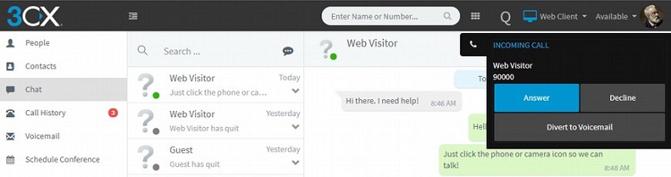 Ontvang oproepen van de bezoekers van uw website via de plug-in 3CX Live Chat and Talk voor WordPress
