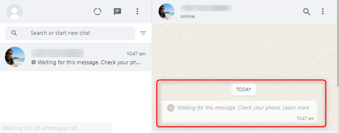WhatsApp-berichten niet afgeleverd